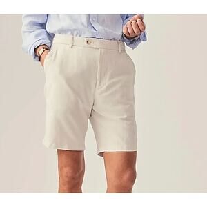 J McLaughlin Men’s Linen Blend Khaki Shorts Preppy Casual Coastal Beige Size 42